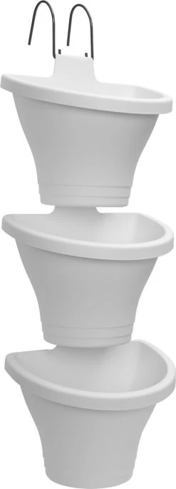 Elho Corsica Vertical Forest 24 - Bloempot Voor Balkonbuiten - Ø 26.7 X H 29.7 Cm - Wit/Wit -Tuin Gerelateerd 433x1200