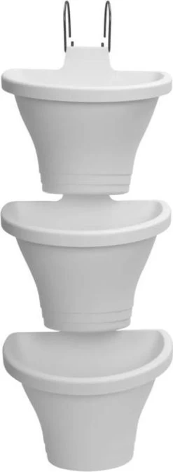 Elho Corsica Vertical Forest 24 - Bloempot Voor Balkonbuiten - Ø 26.7 X H 29.7 Cm - Wit/Wit -Tuin Gerelateerd 440x1200 1