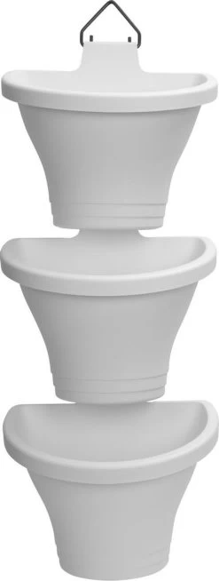 Elho Corsica Vertical Forest 24 - Bloempot Voor Balkonbuiten - Ø 26.7 X H 29.7 Cm - Wit/Wit -Tuin Gerelateerd 453x1200