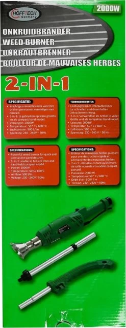 Hofftech Weed Burner Elektrische Onkruidbrander - 2000W - Max. 600 °C - BBQ Aansteker -Tuin Gerelateerd 464x1200