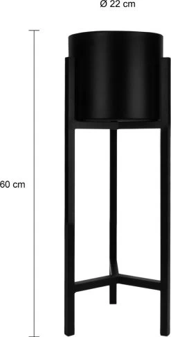 QUVIO Plantenstandaard Binnen - Inclusief Pot - Staande Plantenbak - Metaal - Bloempot - 22 X 22 X 60 Cm - Zwart -Tuin Gerelateerd 611x1200 2