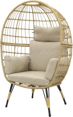 Lola Egg Relaxstoel - Natural Sand - Mand Stoel -Tuin Gerelateerd 746x1200
