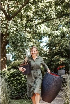 Capi Europe - Vaas Elegant Deluxe Rib NL - 45x72 - Zwart - Voor Binnen En Buiten - KBLR1138 -Tuin Gerelateerd 806x1200 6