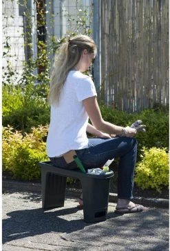 Nature - Tuinkruk 2-in-1 - Tuinzit/-knielkruk - Tuin Werkbank - Grijs - H34 X 66 X 25cm -Tuin Gerelateerd 814x1200