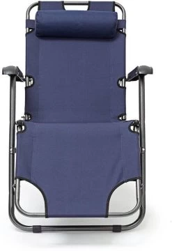 Relaxdays Ligstoel Inklapbaar - Ligbed Met Hoofdsteun - Strandstoel Verstelbaar - Camping - Donkerblauwe -Tuin Gerelateerd 823x1200