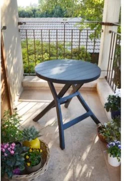 Allibert - Tuintafel - Oregon - Ø 70 Cm - Kunststof - Opklapbaar -Tuin Gerelateerd 825x1200