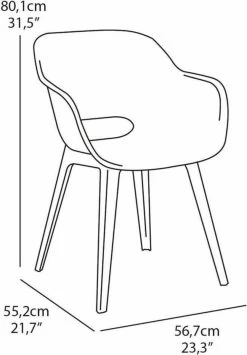 Allibert Akola Tuinstoelen - 2 Stuks -56,5x55x80cm - Donkergrijs -Tuin Gerelateerd 834x1200