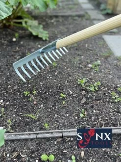 Synx Tools Tuinhark 12 Tanden Verzinkt Hark - Harken - Bladharken - Bodembewerkers - Onkruidverwijderaar - Tuinartikelen - Compleet Incl. 160cm Steel