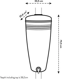 Elho Green Basics Rain Catcher 33 - Regenton Voor Balkonbuiten - Ø 33.5 X H 73.5 Cm - Grijs/Living Concrete -Tuin Gerelateerd 951x1200