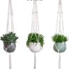 Gadgy Plantenhanger Macramé 3 Stuks - Luxe Gevlochten Touw Katoen - Plantenpot Ophangen - Hangpot -Tuin Gerelateerd 981x1200